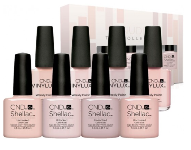 Display lac unghii CND Shellac & Vinylux Nude